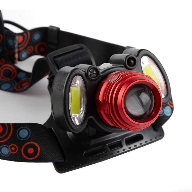 Headlamp with Sensor, 1T6 LED x 2 COB + 2x3.7V Li-ion