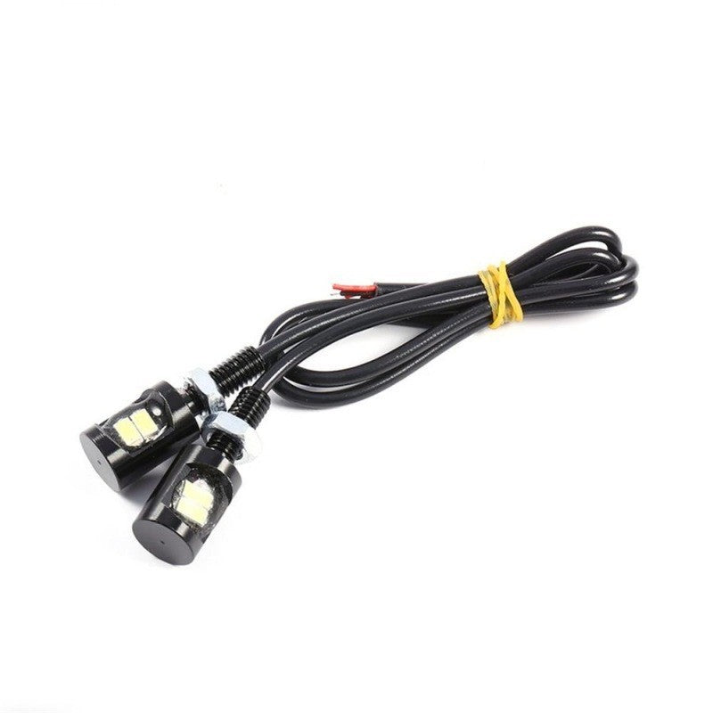 Car LED SMD, 12mm Diameter, 12V, 25cm Wire, Set of 2 Pcs, Yellow