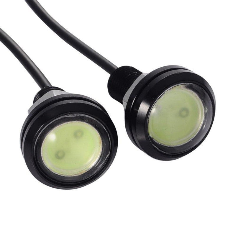 Set of 2 Car LED Lights with Wire, 18mm Diameter, 12V, 9W Power, Yellow