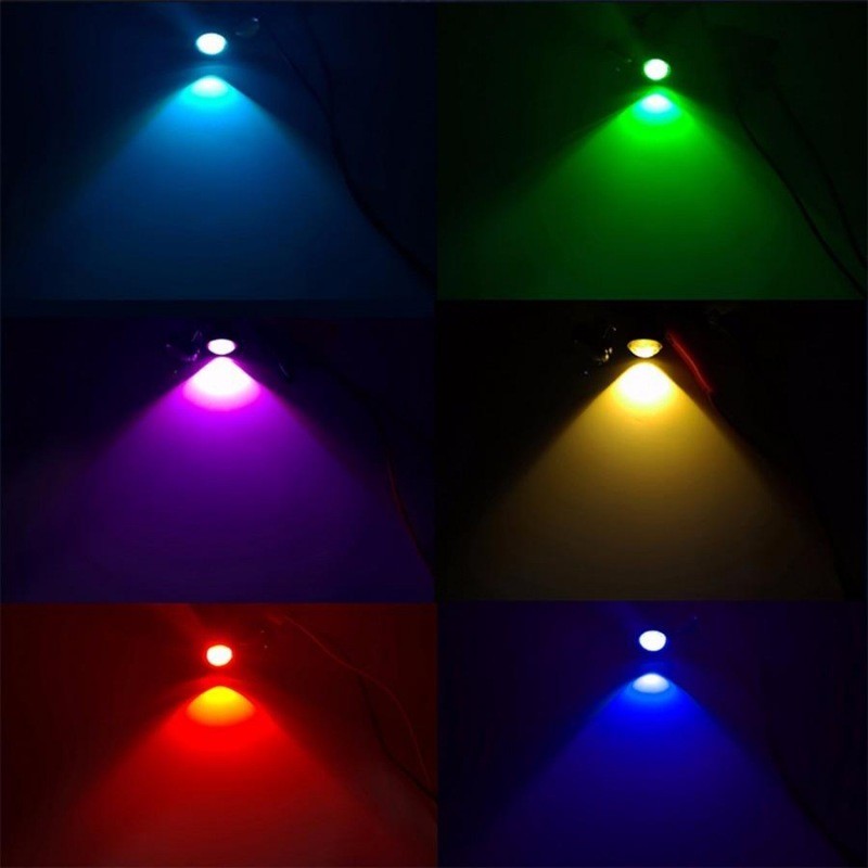 Set of 2 Car LED Lights with Wire, 18mm Diameter, 12V, 9W Power, White