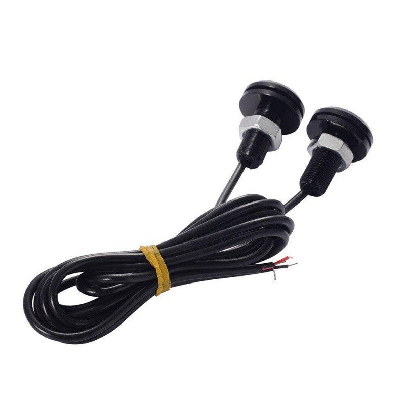 Waterproof Car LED Lights with Wire, 23mm Diameter, 12V, 9W Power, Set of 2, Red