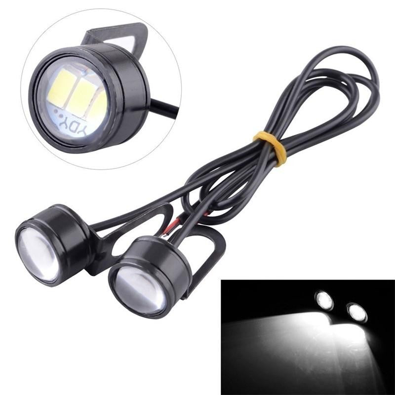 2x LED Auto/Moto set with metal bracket and wire, 23mm diameter, 9W, Blue