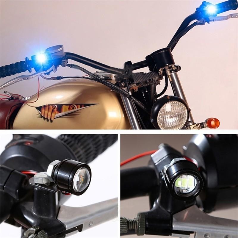 2x LED Auto/Moto set with metal bracket and wire, 23mm diameter, 9W, Blue