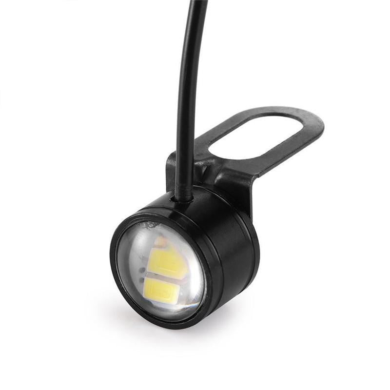 Set of 2x LED Car/Motorcycle Lights with Metal Bracket and Wire, 23mm Diameter, 9W, Green