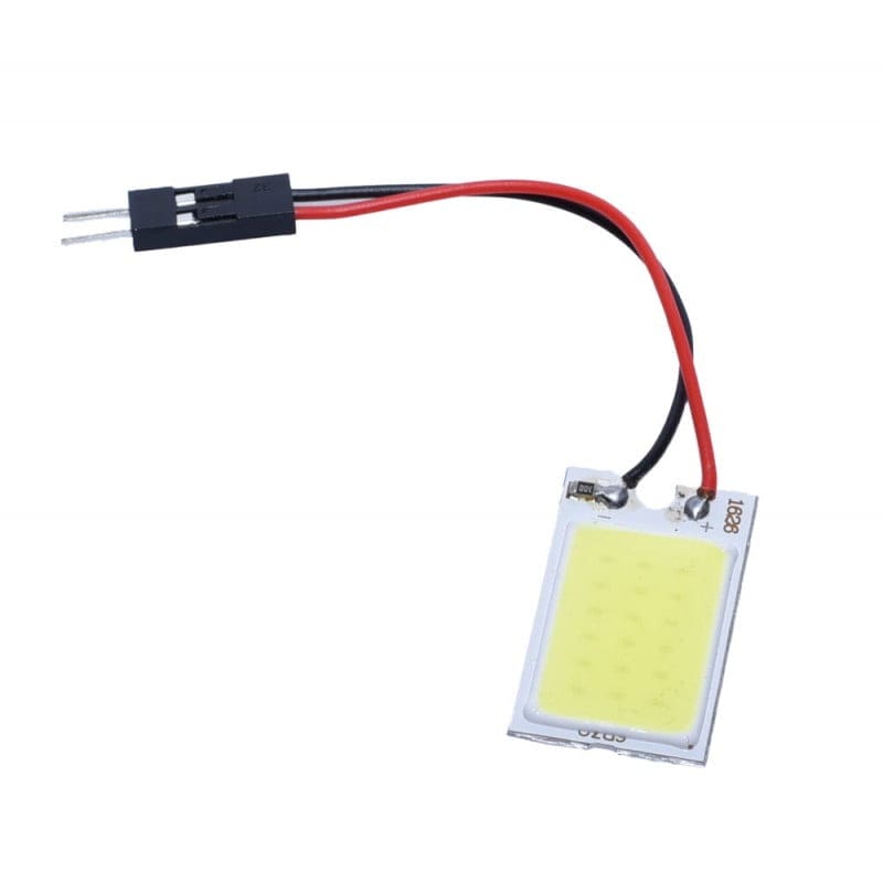 Car LED COB Dome Light, 36 LEDs, Cool White Light, Festoon/T10 Adapter, 6W