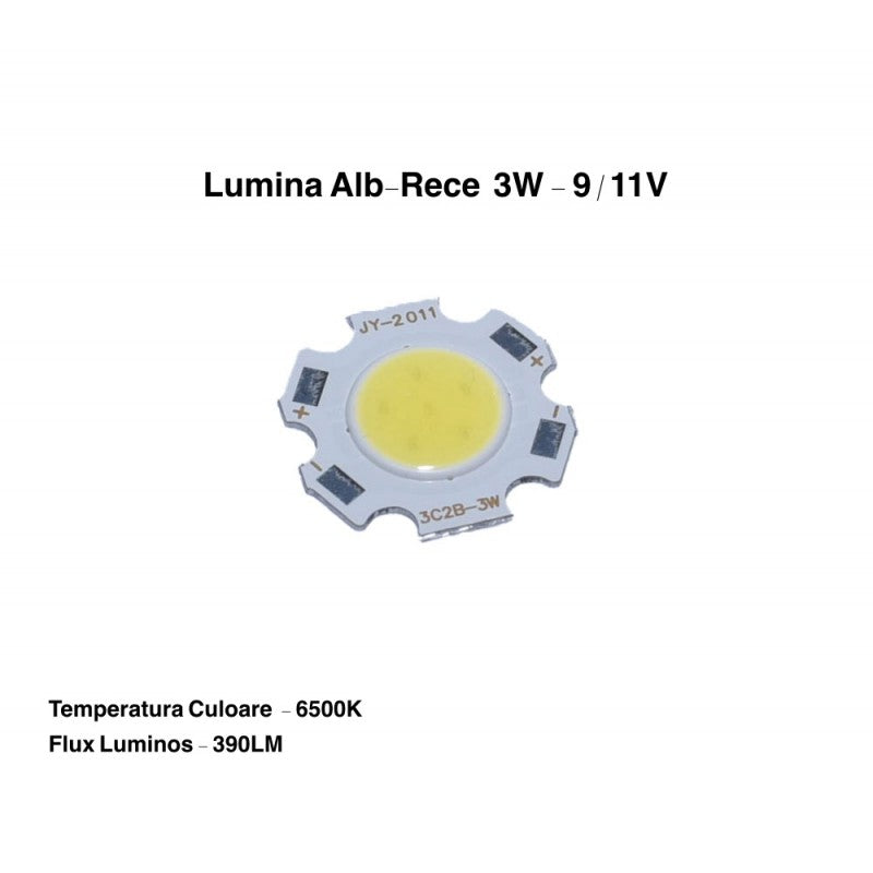 3W COB LED - 11mm, Cool White