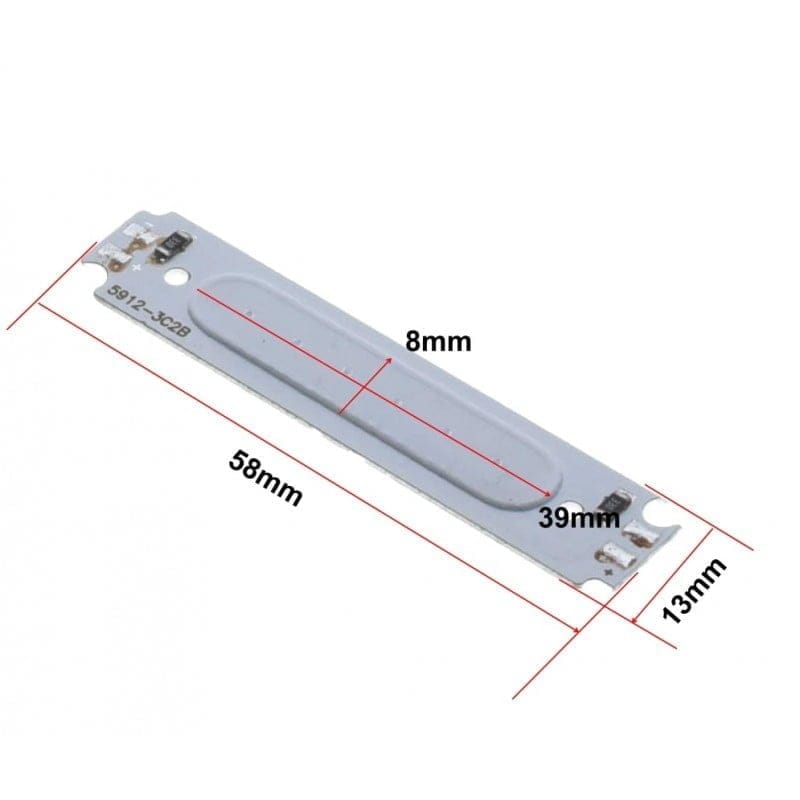 6-Segment LED Cob, 58X13MM, 2W, Blue Light