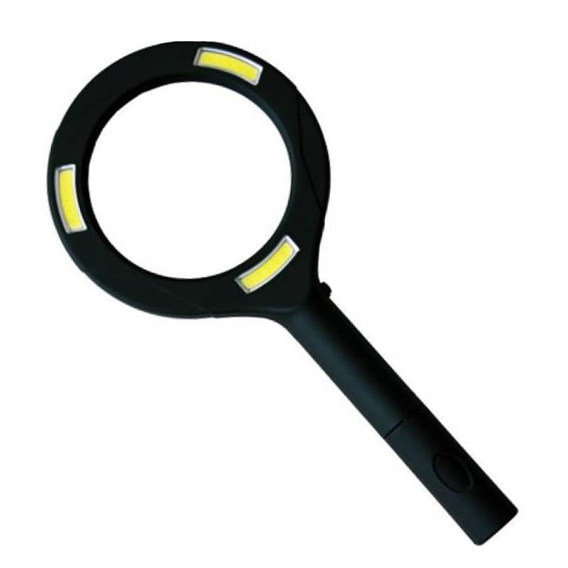 Magnifying glass with illumination and zoom, 3 W, 3 x LED, black