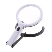 Multifunctional magnifying glass, handheld, desk, with 10 X LED illumination