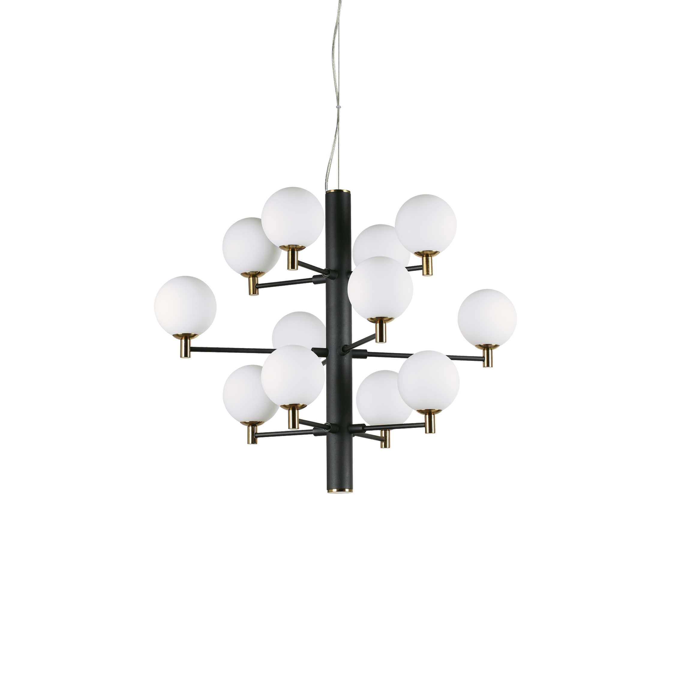 LED Chandelier, Premium, IdealLux Italy, COPERNICO SP12 NERO