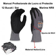 Professional Nitrile Work Gloves NR9 - 12 pcs/set