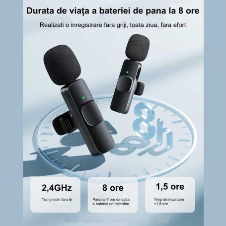 K9 Pro Dual Wireless Lavaliere Microphone - Type C / iPhone