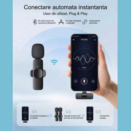 K9 Pro Dual Wireless Lavaliere Microphone - Type C / iPhone