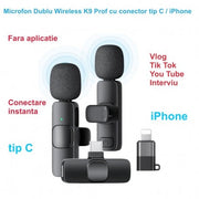 K9 Pro Dual Wireless Lavaliere Microphone - Type C / iPhone
