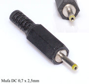 Male DC Power Connector 0.7 x 2.5 mm