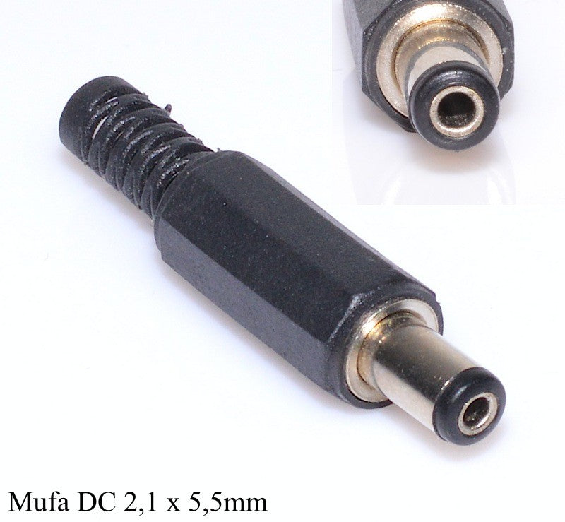 Male DC Power Jack 2.1x 5.5 mm