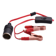 Car Cigarette Lighter Plug with Alligator Clips and Switch