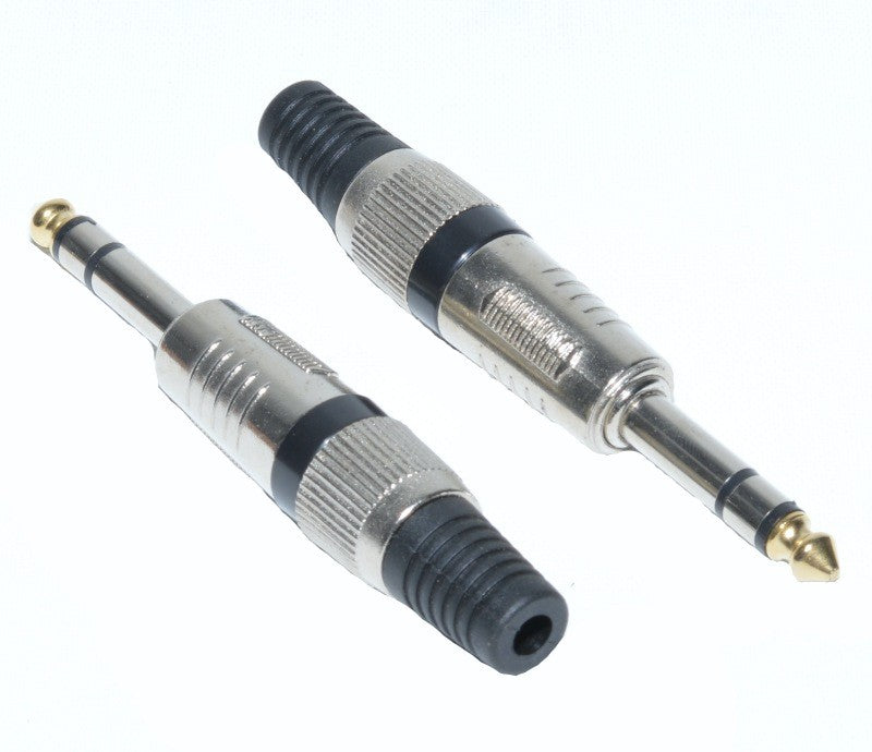 JACK 6.3 Stereo Male Plug, Black Ring