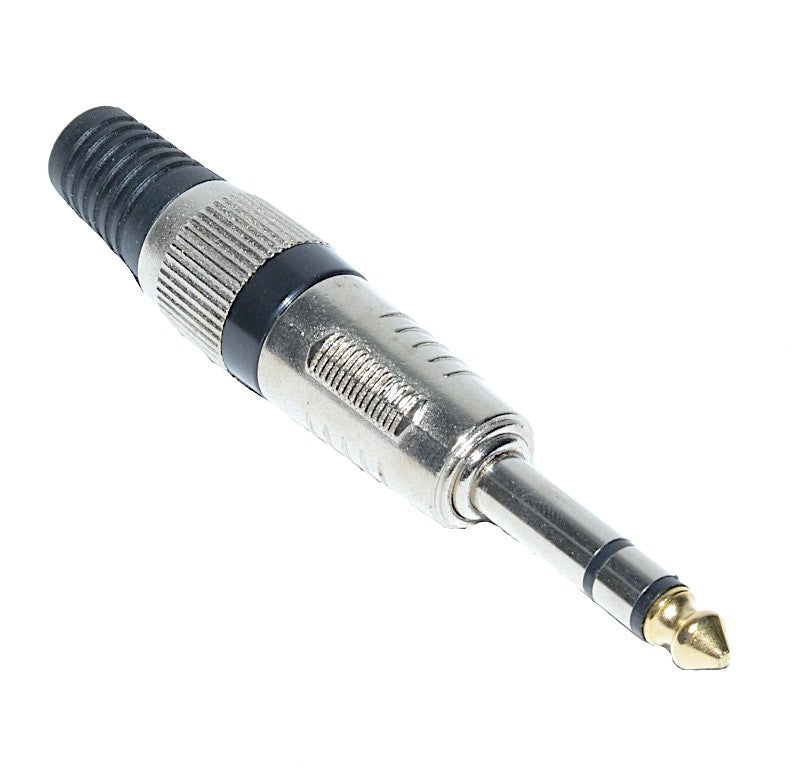 JACK 6.3 Stereo Male Plug, Black Ring