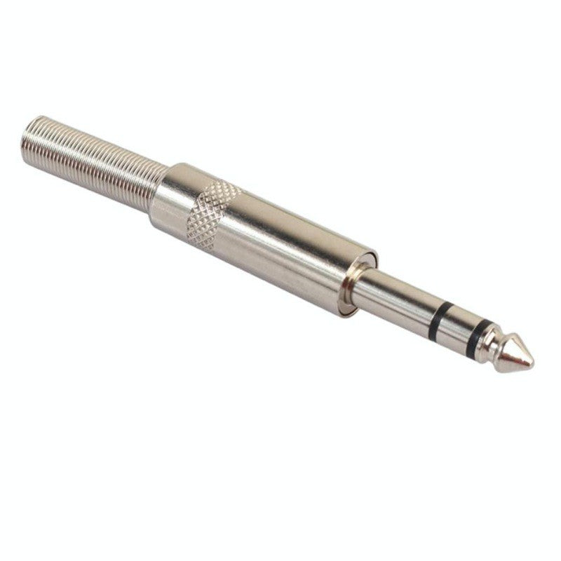 6.3mm Stereo Male Jack Plug Metal with Spring
