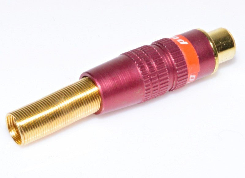 RCA Female Jack Gold-Red with Spring