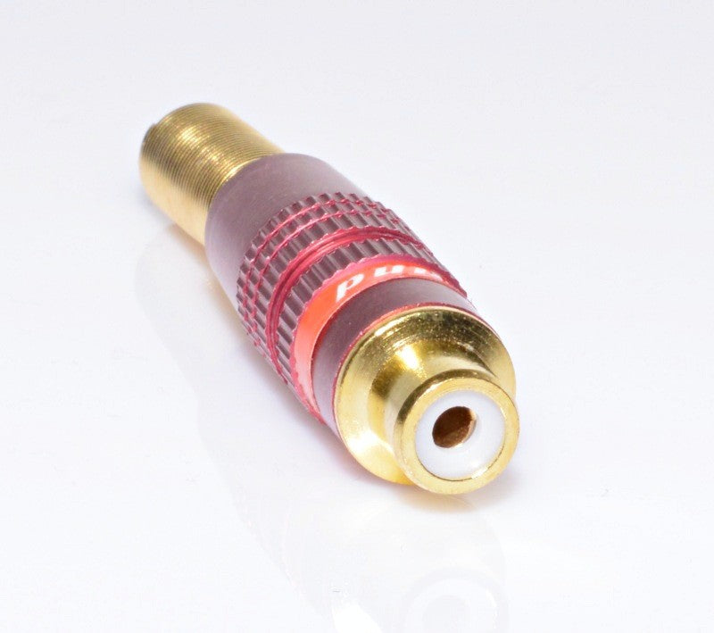 RCA Female Jack Gold-Red with Spring