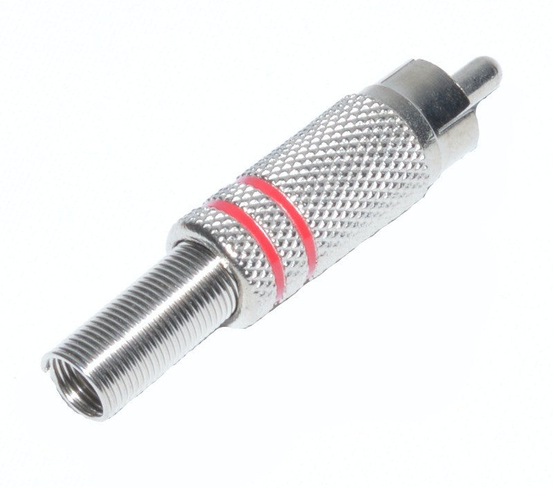 Mufa RCA metal tata vazuta din spate, cu intrare filetata pentru cablu coaxial standard