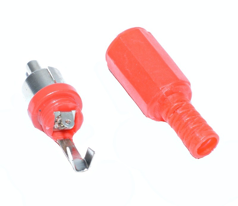 RCA Plastic Male Connector Red