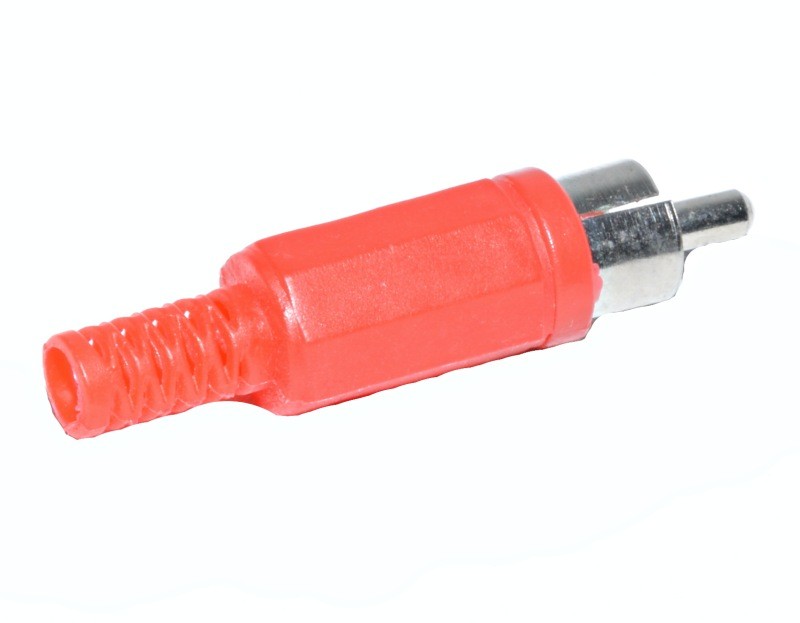 RCA Plastic Male Connector Red