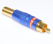 RCA Male Connector Gold-Blue with Spring