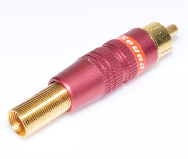RCA Male Plug Gold-Red with Spring
