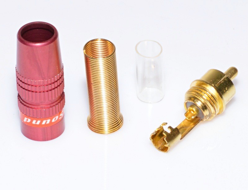 RCA Male Plug Gold-Red with Spring