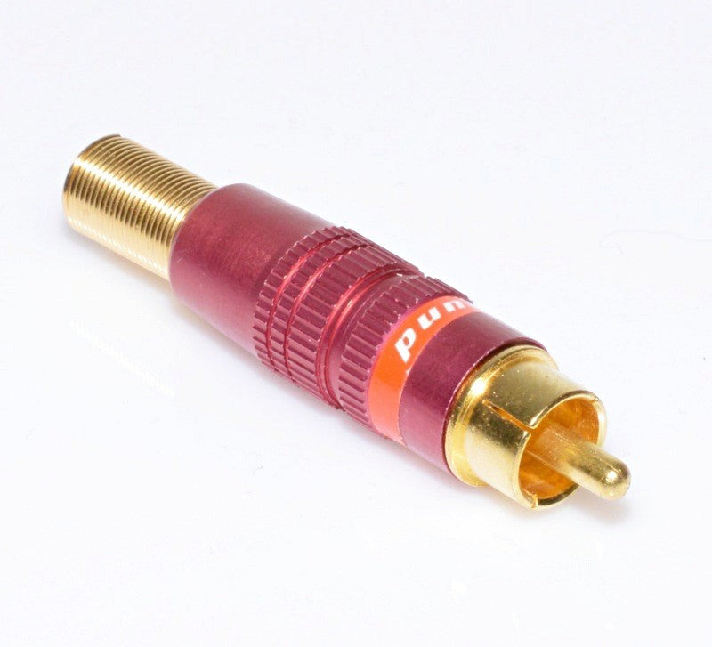 RCA Male Plug Gold-Red with Spring
