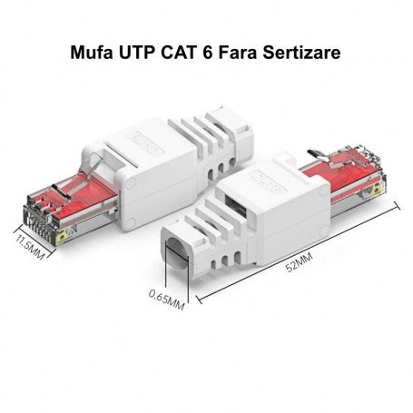 RJ45 CAT 6 Connector - UTP Plastic / No Crimp