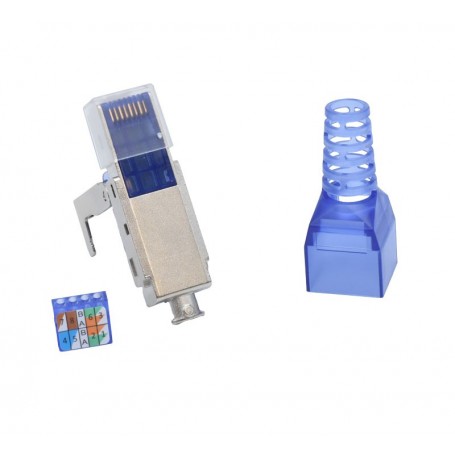 RJ45 CAT 7 Connector - S/FTP Metallic Blue / Toolless