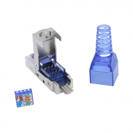 RJ45 CAT 7 Connector - S/FTP Metallic Blue / Toolless