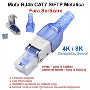 RJ45 CAT 7 Connector - S/FTP Metallic Blue / Toolless