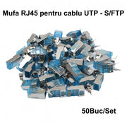 RJ45 S/FTP CAT 7 Plug Blue with Metal Shielding - 50Pcs/Set