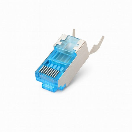 RJ45 S/FTP CAT 7 Connector CUT Blue with Metal Shielding - 50Pcs/Set