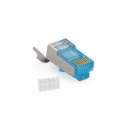 RJ45 S/FTP CAT 7 Connector CUT Blue with Metal Shielding - 50Pcs/Set