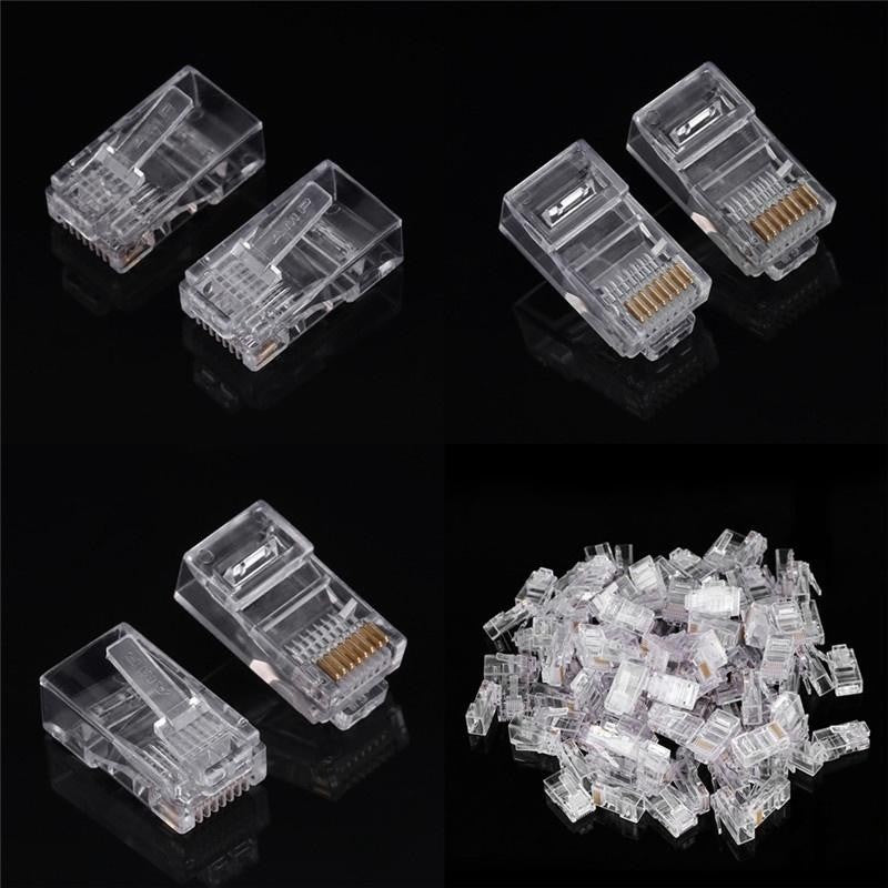 Set of 100 Plastic UTP CAT6 Plugs