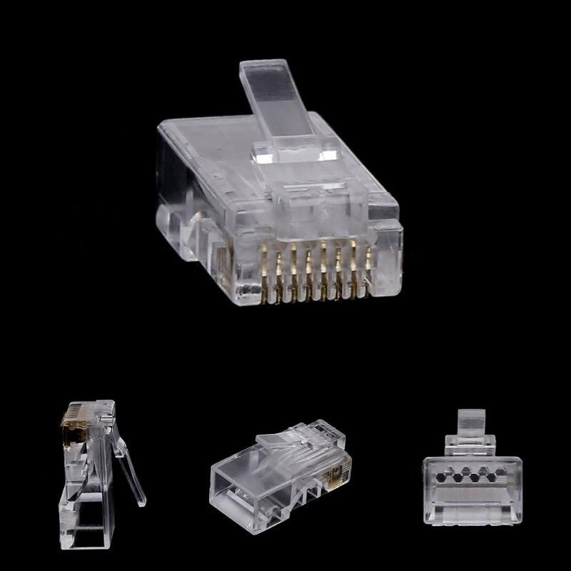 Set of 100 Plastic UTP CAT6 Plugs