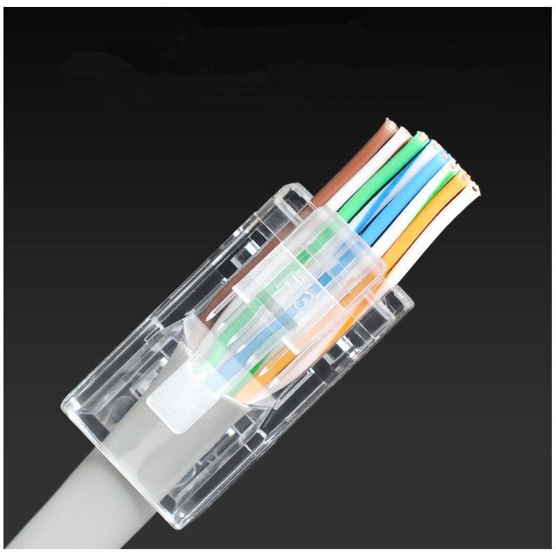 RJ45 Plastic UTP Plug Set CAT6E + CUT 100 pcs/set