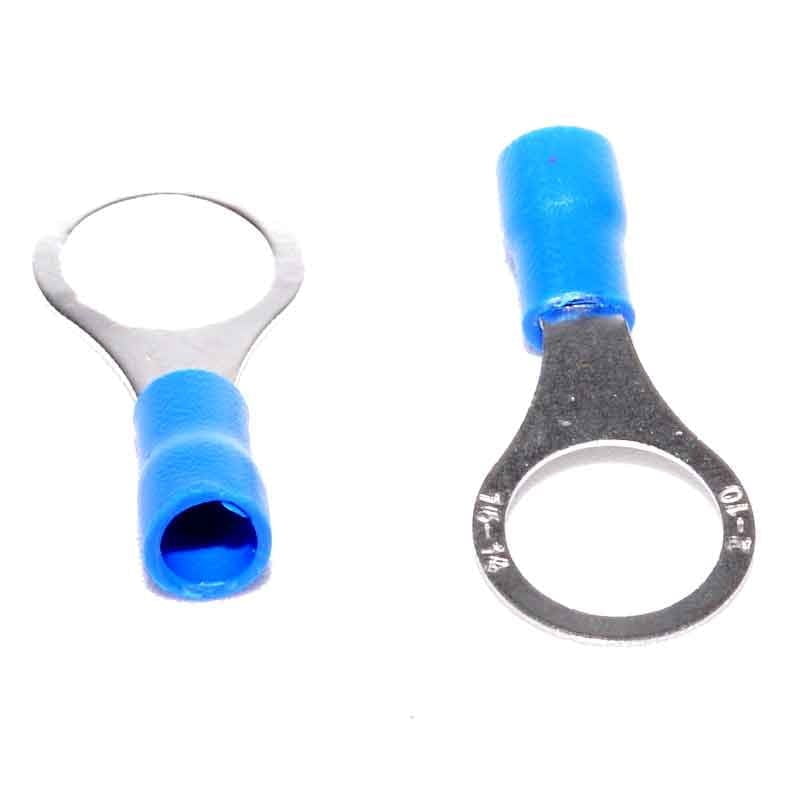 Insulated Ring Terminal Ø 10mm - Blue, 100 Pcs/Set