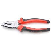 Heavy-Duty Hard Alloy Pliers, Professional, Insulated Rubber Handle, Black/Red