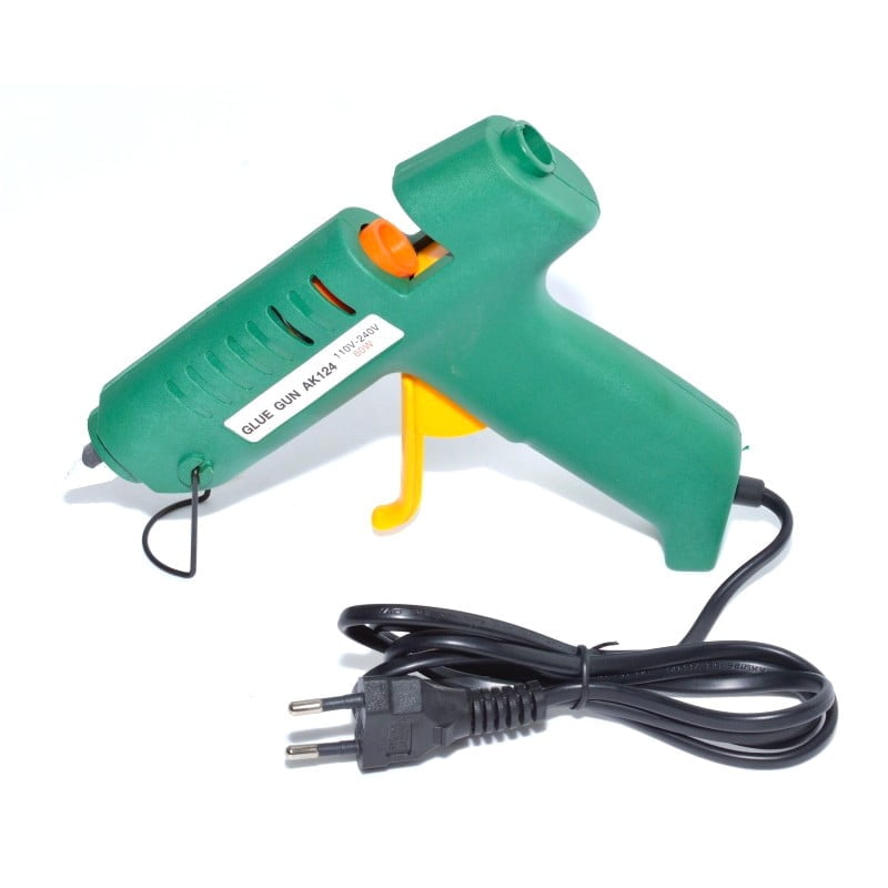 Hot Glue Gun for 11mm Silicone Sticks, 60W-100W Power, Green/Orange