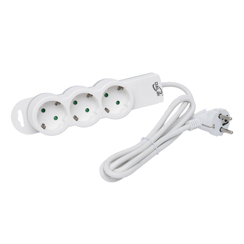 Power Strip with 3 Outlets and Child Protection, 3x1mm Cable / 10m