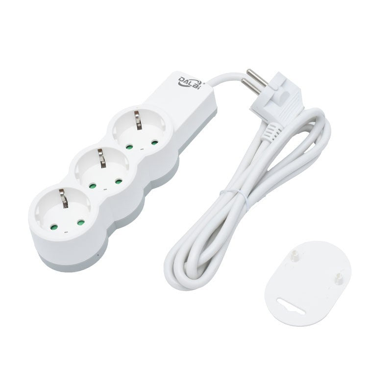Power Strip with 3 Outlets and Child Protection, 3x1mm Cable / 10m