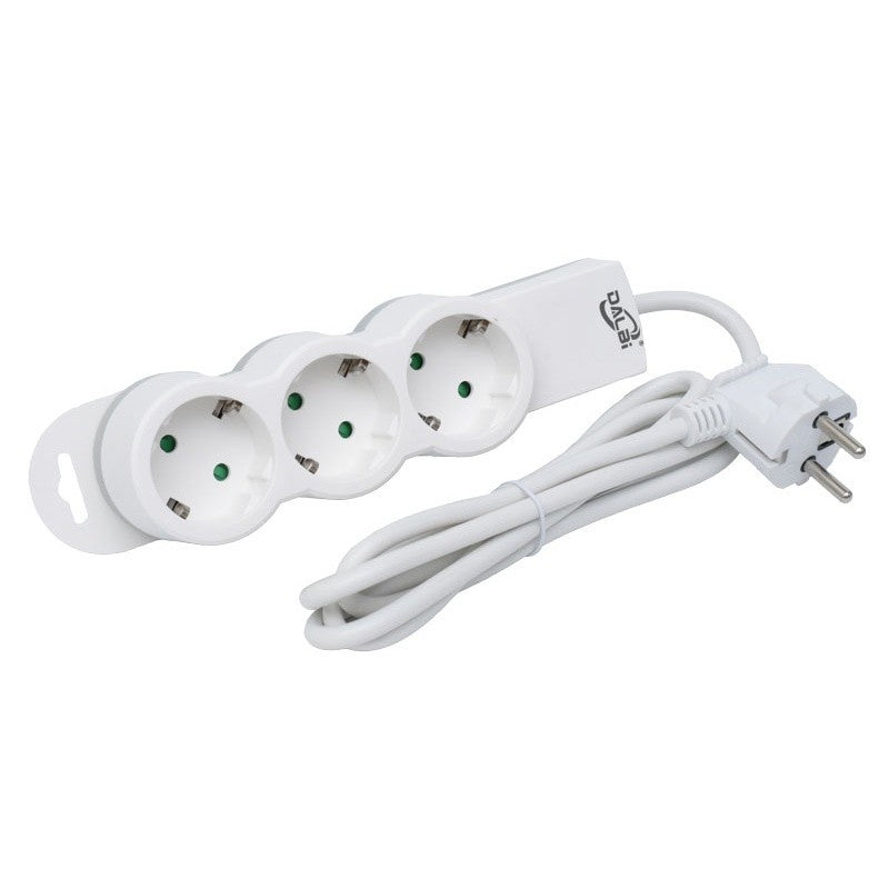 Power Strip with 3 Outlets and Child Protection, 3x1mm Cable / 10m