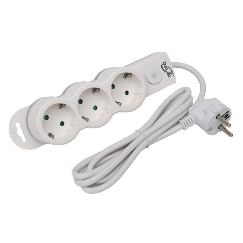 Power Strip with Switch, 3 Outlets and Child Protection, 3x1mm / 3m Cable